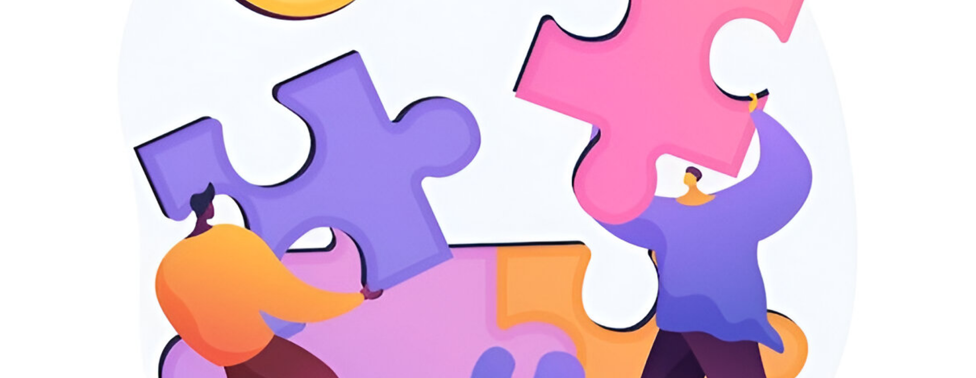 dessin de personnage portant des pièces de puzzle